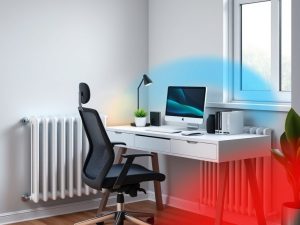 Biurko przy grzejniku: jak ustawić je ergonomicznie, by uniknąć przegrzewania i poprawić komfort pracy