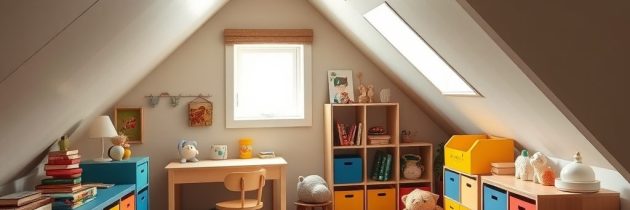 Pokój dziecka na poddaszu: jak zaprojektować funkcjonalną i bezpieczną przestrzeń ze skosami