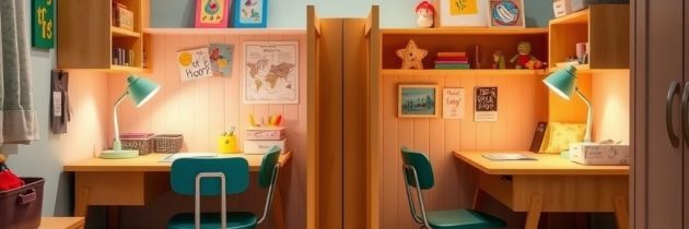 Jak funkcjonalnie ustawić dwa biurka w pokoju rodzeństwa, by zapewnić komfort i prywatność dzieciom